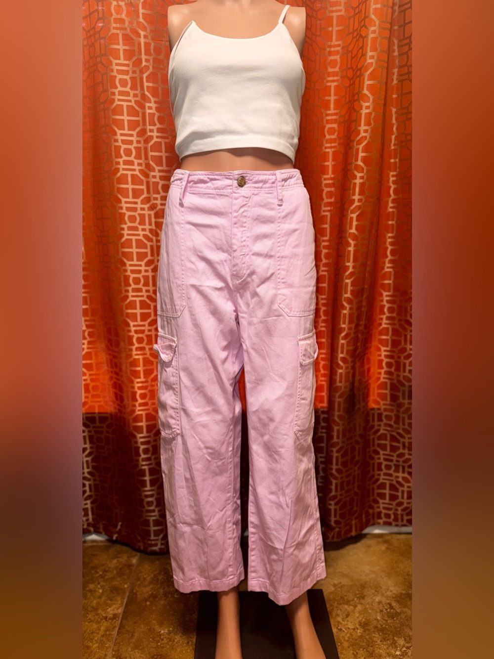 Zara Pink Cargo Pants Size 10